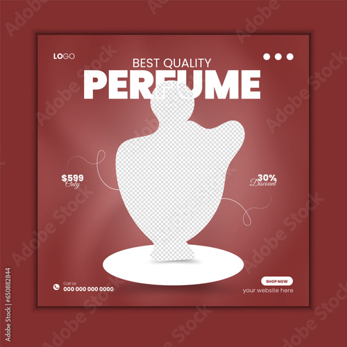 Exclusive high quality perfume social Media design and web banner template for product promotion.