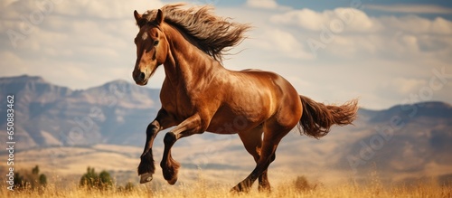 Mustang s wild horse in a basic running shape