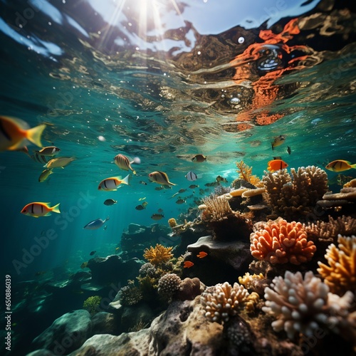 Ocean Conservation: Capture the stunning underwater world of coral reefs, marine life, and pristine oceans, advocating for the protection of our seas.
