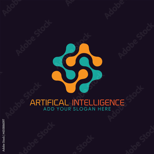 artificial intelligence logo design vector