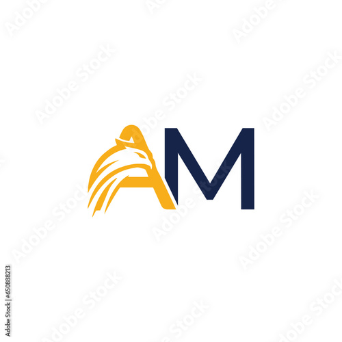 letters am text logo design vector