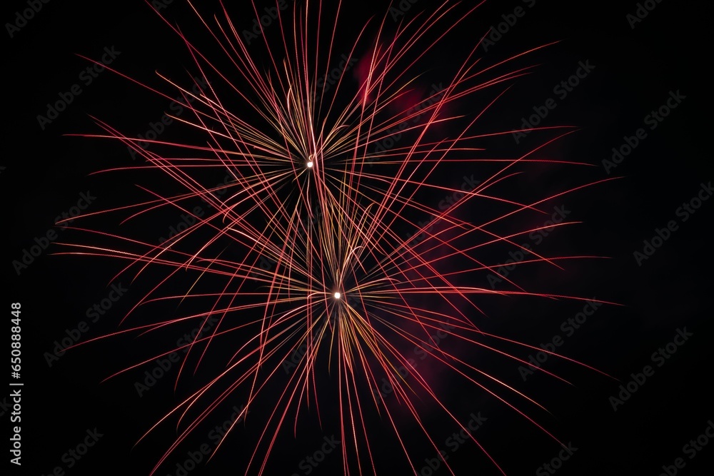 Vibrant fireworks lighting up the night sky. Vibrant fireworks lighting up the night sky.