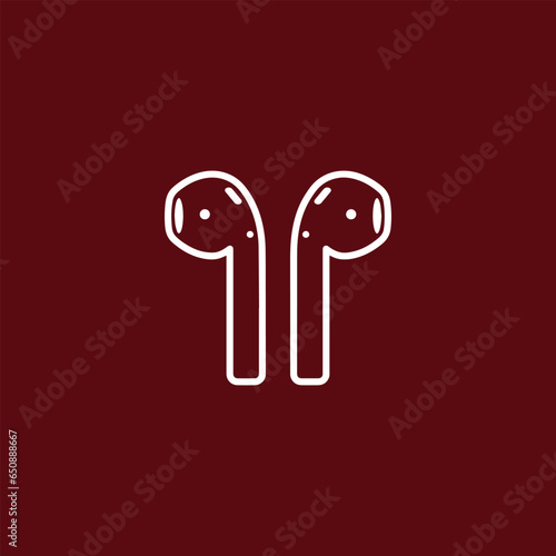 airpods headphone logo design vector