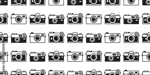 film camera seamless pattern photographer vector photography cartoon icon logo doodle gift wrapping paper