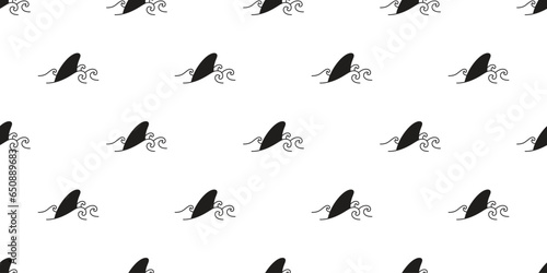 shark fin seamless pattern fish dolphin whale japan wave vector marine life wave ocean tile background