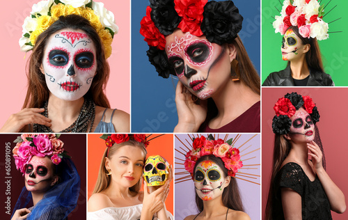 Collage of many women with ...
