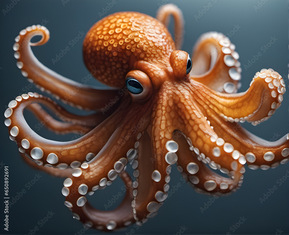 Obraz premium octopus close up. Professional studio portrait of a octopus. generative AI