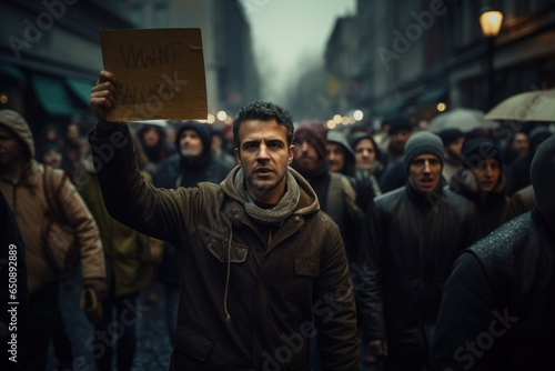 Social activists, active participation in campaigns for any transformation and change, active citizenship, fighting for human rights, against inequality, racism An active member of some collective. © Ruslan Batiuk