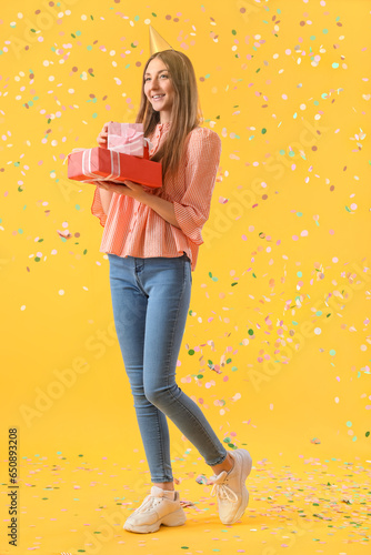 Happy young woman with Birt...