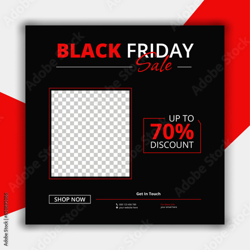 Black Friday social media banner or Instagram post, template