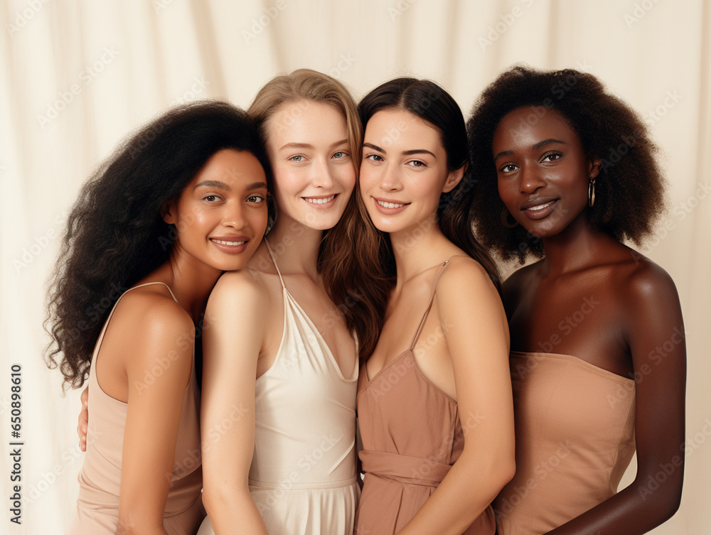 Portrait of beautiful cheerful multiethnic women Portrait of beautiful cheerful multiethnic women