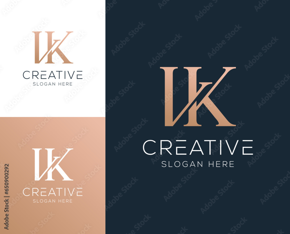 Initial letter VK, KV logo design vector illustration Stock Vector ...