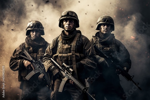 movie poster with three veteran special forces soldiers photo