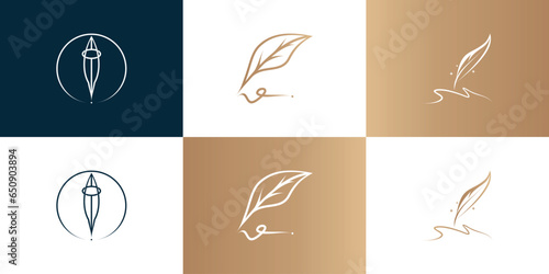 Set of signature logo collection with creative style Premium Vector