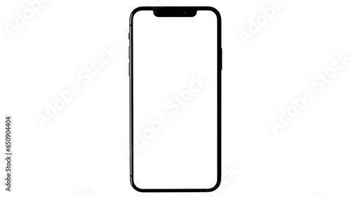 smartphone on a transparent background with a transparent screen, smartphone mockup isolated on a white background for any image photo