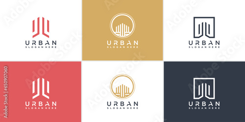 Urban city logo collection Premium Vector