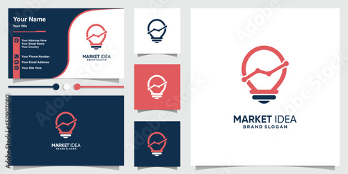 Market idea logo with unique bulb concept Premium Vector