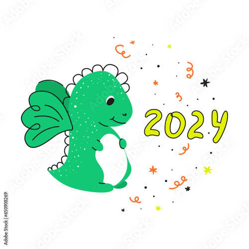  2024  year of the dragon  cute dragon  new year 2024  year of the green wooden dragon