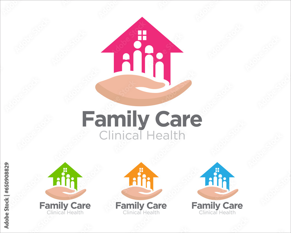 home family care logo designs for clinic and consultant
