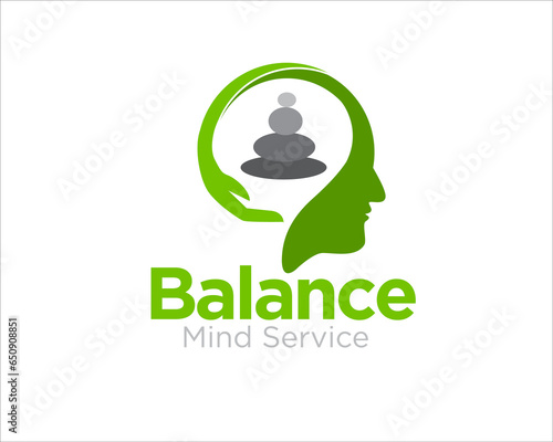 mind balance care logo designs simple modern for mental health service and consult
