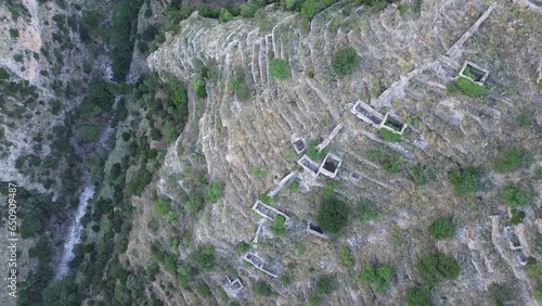 Amazing view over the famous ridomo gorge in mountainous Mani area in Messenia, Peloponnese, Greece photo