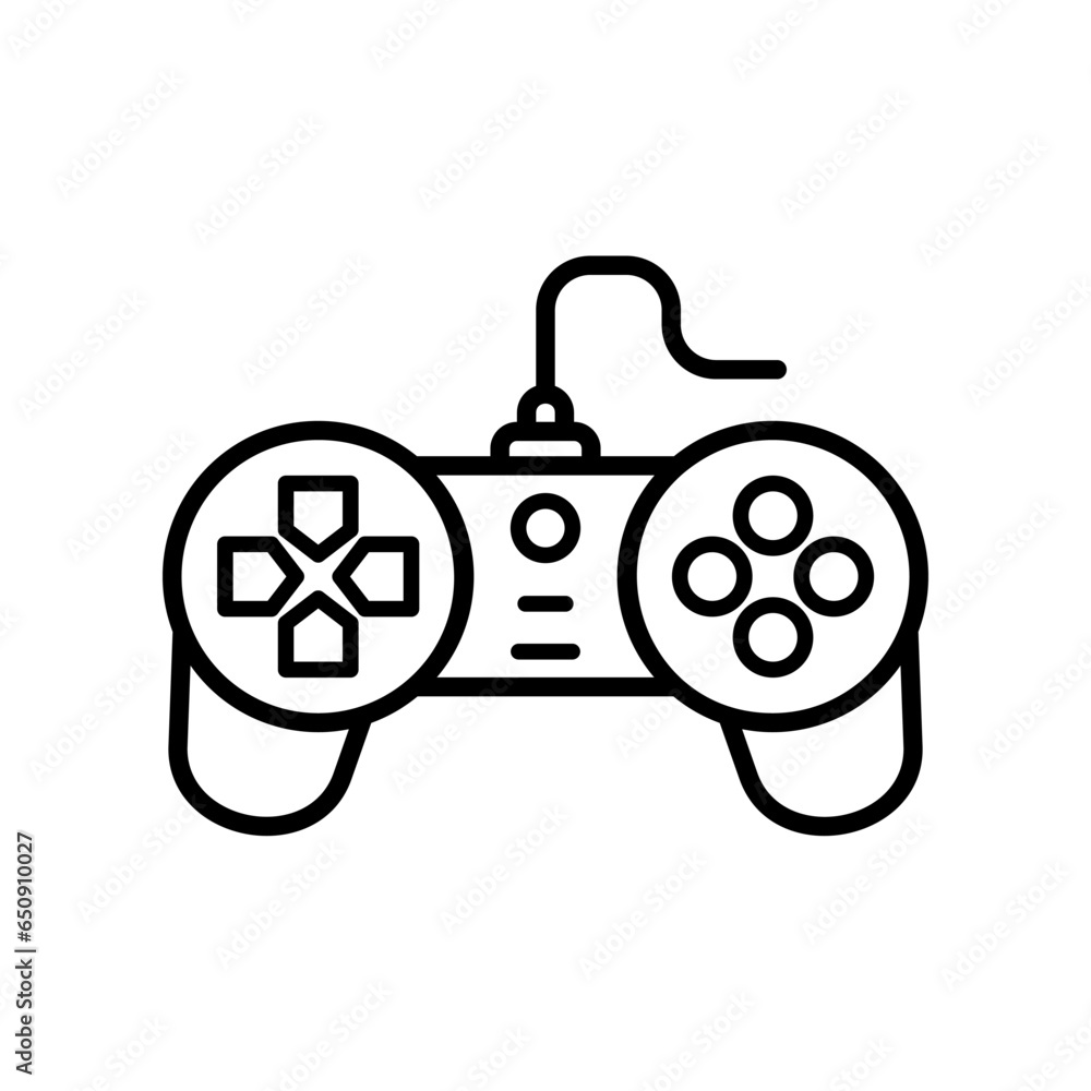 Stick consol game emulator line icon vector design template and ilustration with editable stroke