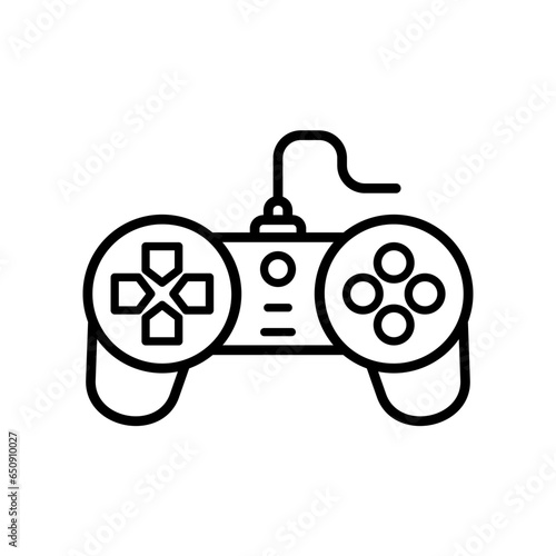 Stick consol game emulator line icon vector design template and ilustration with editable stroke