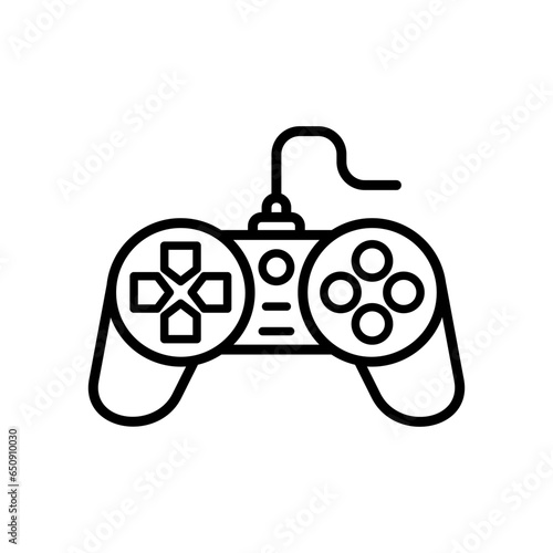 Stick consol game emulator line icon vector design template and ilustration with editable stroke