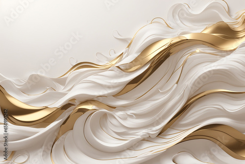 3d white gold waves wallpaper