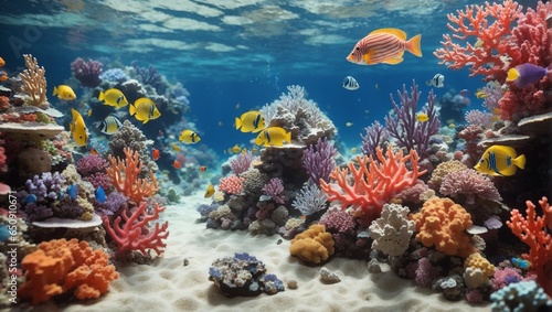 coral reef with fish 
