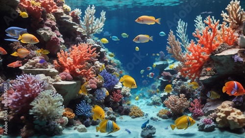 coral reef with fish  © daffa