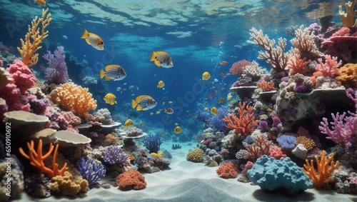 coral reef with fish 