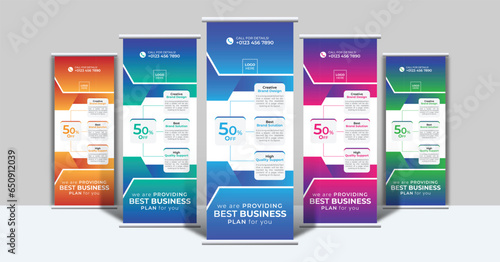Agency roll up, pop up, pull up and x banner stand vector file 2023 for corporate business marketing and advertising.