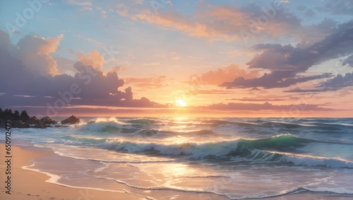 sunset at the beach © daffa