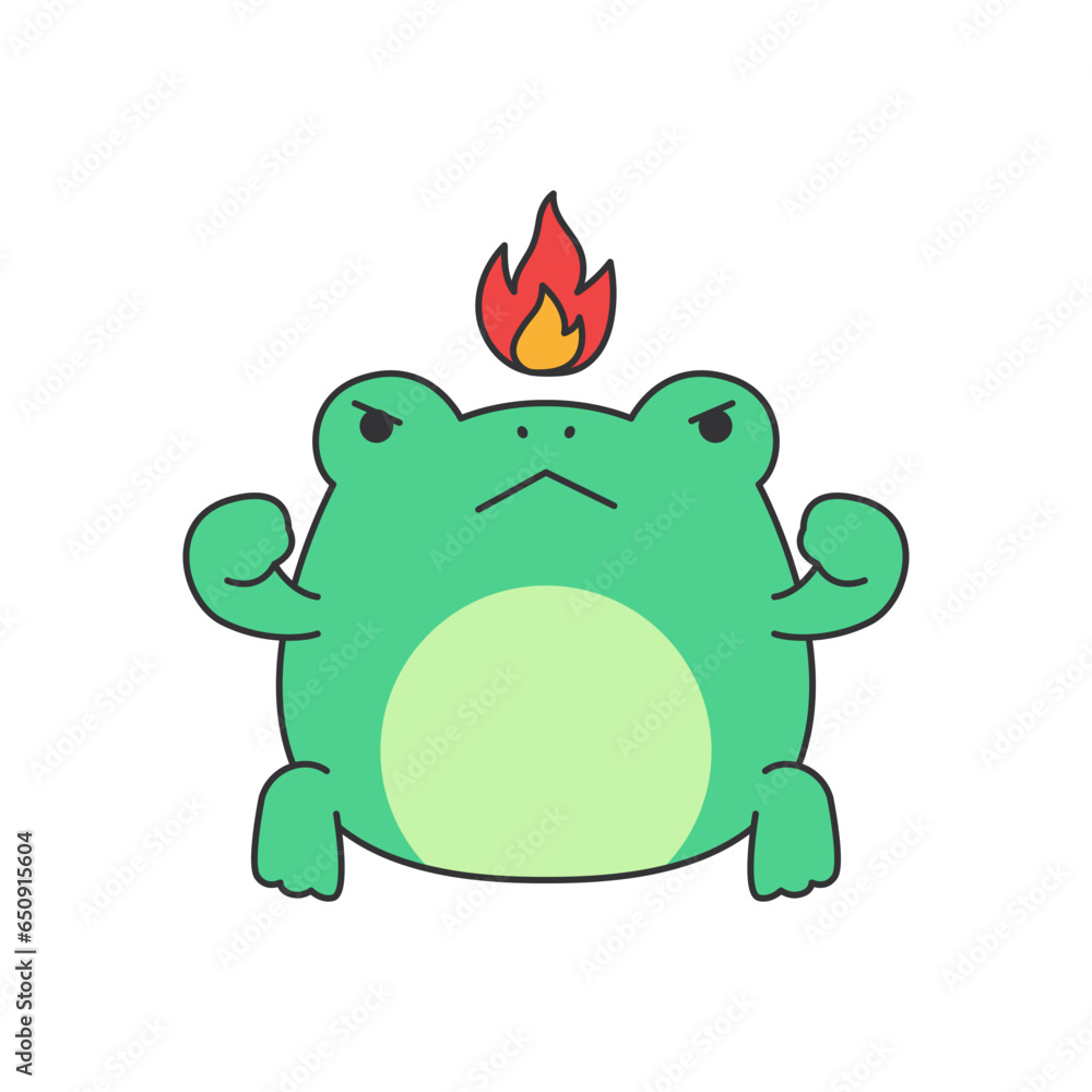 Fototapeta premium Frog with a burning candle in his hand. Vector illustration.