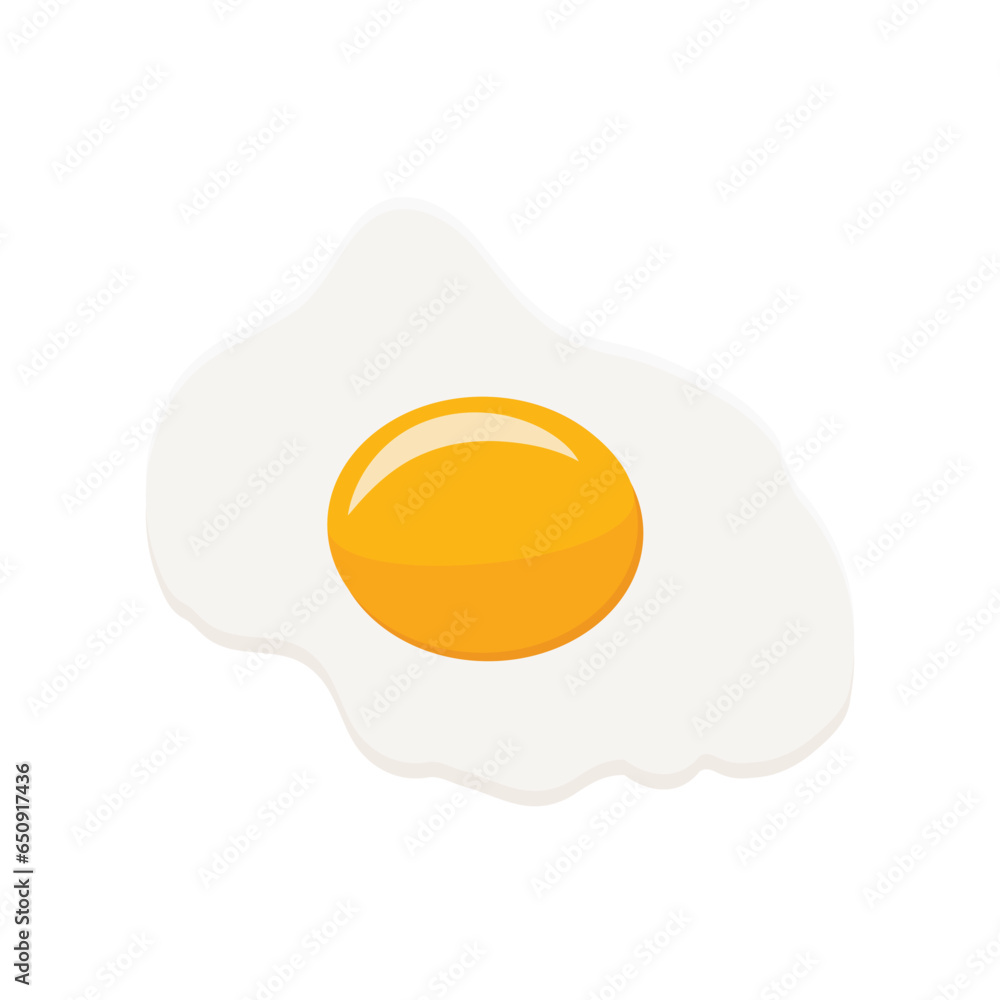 Single fried egg isolated on white, vector illustration
Single fried egg isolated on white, vector illustration