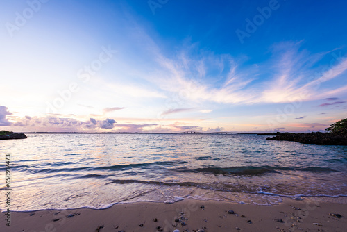 Beautiful sea of Miyakojima  Japan.