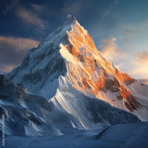 view of a snow-capped mountain peak against the sky