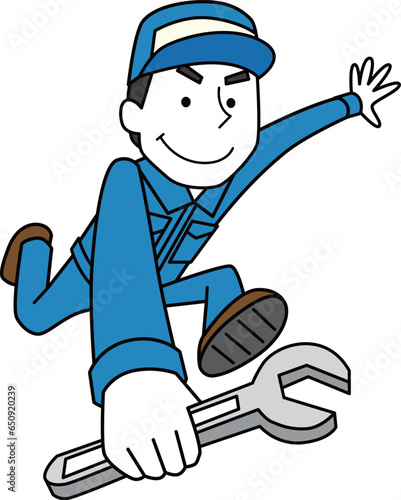 修理を行う男性作業員