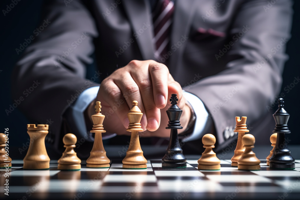 custom made wallpaper toronto digitalCloseup of businessman playing chess. 