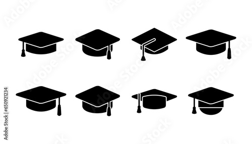Education icon vector. graduation cap icon vector photo
