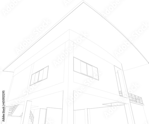 3D illustration of building project