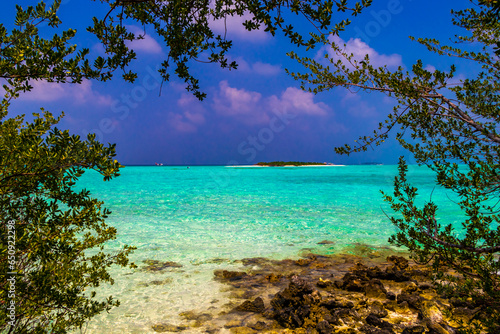 Natural tropical turquoise sandbank islands Madivaru Finolhu Rasdhoo Atoll Maldives. photo