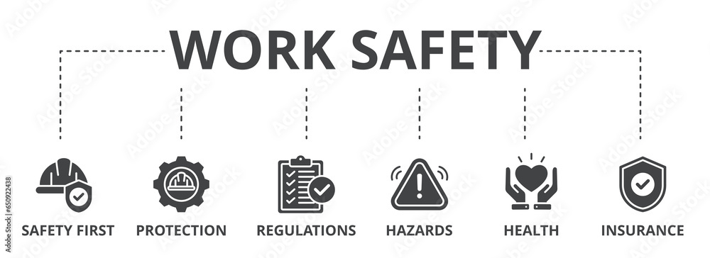 Safety Taskbar Images Work safety web banner icon vector illustration for occupational safety ...