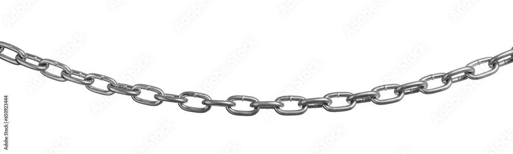 One common metal chain isolated on white One common metal chain isolated on white