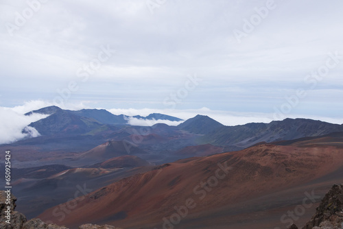 Mountain views and fog at Haleakala National Park, Maui, Hawaii