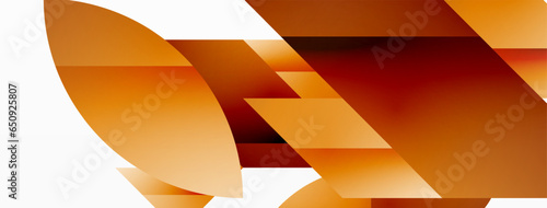 Abstract masterpiece formed by delicate interplay of circles, squares, and triangles. Geometric elements converge in harmonious chaos, evoking sense of modern creativity. Symphony of shapes