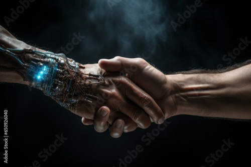 The concept of humanity versus artificial intelligence and machines of the future
