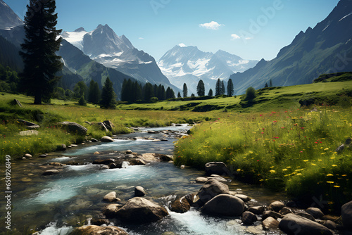 river in the mountains © alphazero