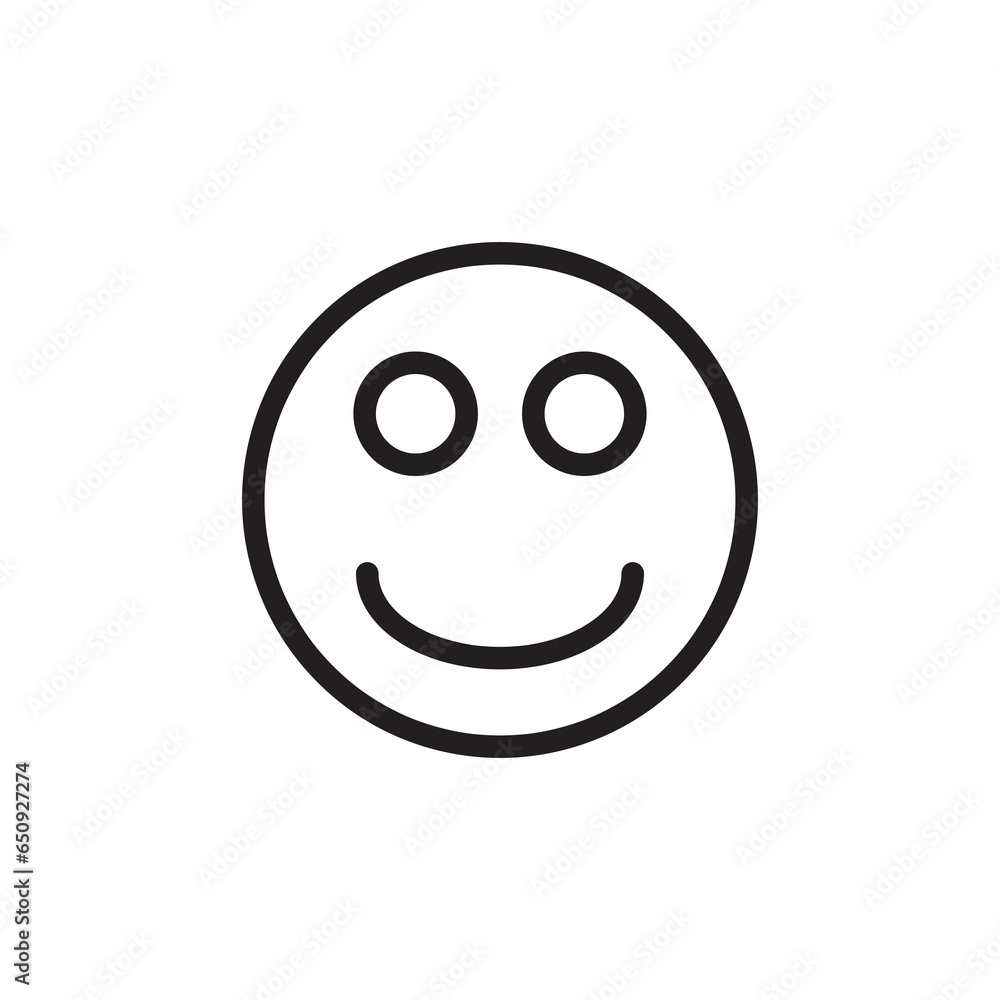 Smiling face emoticon line icon, Emoji smiley sign flat illustration..eps Smiling face emoticon line icon, Emoji smiley sign flat illustration..eps